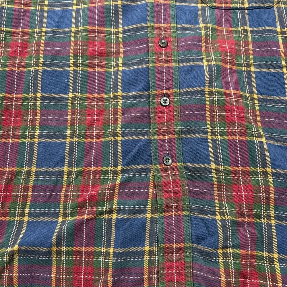 LL Bean Long Sleeve Button Down Flannel Shirt Mens Large Regular‎ Plaid 0BHF4